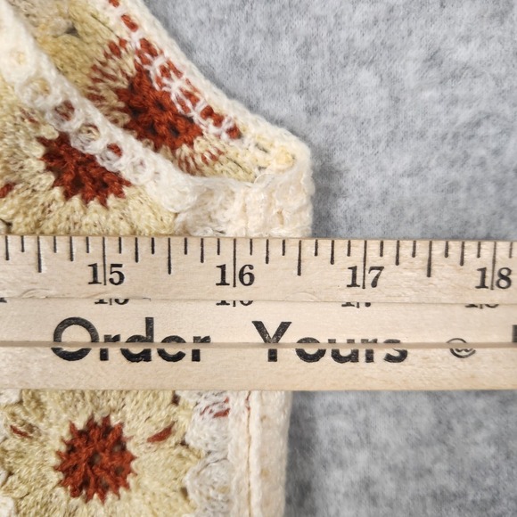 Rebellion Again Crochet Crop Top Womens Small Floral Retro Boho Tank Top Shirt - Picture 6 of 9